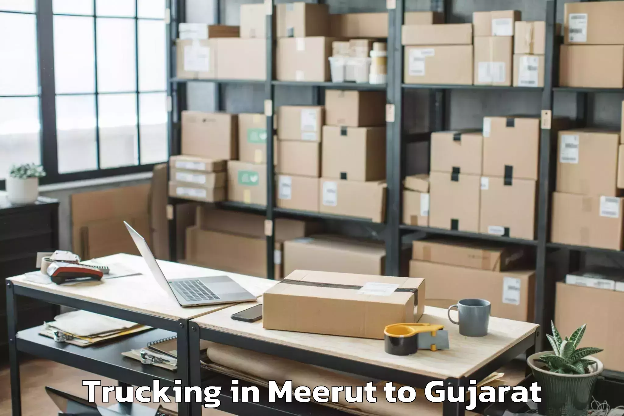 Affordable Meerut to Gadhada Trucking